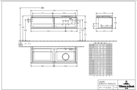 Тумба под раковину Villeroy & Boch Legato 140х38 см с подсветкой МДФ/ДСП глянцевый серый B589L0FP