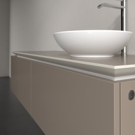 Тумба под раковину Villeroy & Boch Legato 140х38 см с подсветкой ДСП трюфель серый B589L0VG