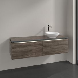 Тумба під раковину Villeroy & Boch Legato 140х38 см з підсвічуванням ДСП кам'яний дуб B589L0RK