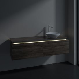 Тумба під раковину Villeroy & Boch Legato 140х38 см з підсвічуванням ДСП кам'яний дуб B589L0RK