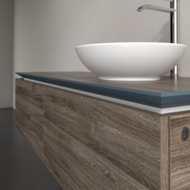 Тумба під раковину Villeroy & Boch Legato 140х38 см з підсвічуванням ДСП кам'яний дуб B589L0RK