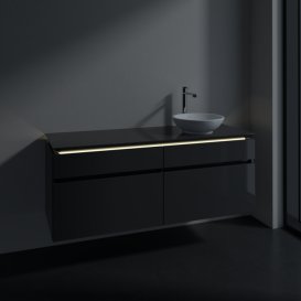 Тумба під раковину Villeroy & Boch Legato 140х55 см з підсвічуванням МДФ/ДСП глянсовий сірий B590L0FP