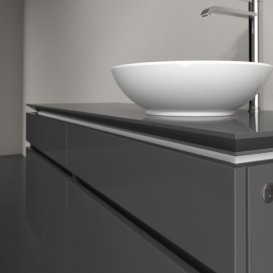 Тумба під раковину Villeroy & Boch Legato 140х55 см з підсвічуванням МДФ/ДСП глянсовий сірий B590L0FP