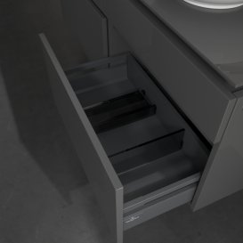 Тумба під раковину Villeroy & Boch Legato 140х55 см з підсвічуванням МДФ/ДСП глянсовий сірий B590L0FP