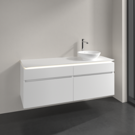 Тумба под раковину Villeroy & Boch Legato 140х55 см с подсветкой ДСП белый матовый B590L0MS