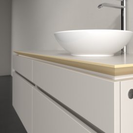 Тумба под раковину Villeroy & Boch Legato 140х55 см с подсветкой ДСП нежно-серый B590L0VK