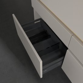 Тумба под раковину Villeroy & Boch Legato 140х55 см с подсветкой ДСП нежно-серый B590L0VK