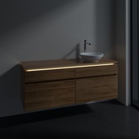 Тумба под раковину Villeroy & Boch Legato 140х55 см с подсветкой ДСП дуб канзас B590L0RH