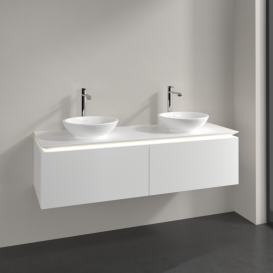Тумба под раковину Villeroy & Boch Legato 140х38 см с подсветкой ДСП белый матовый B591L0MS