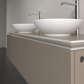 Тумба под раковину Villeroy & Boch Legato 140х38 см с подсветкой ДСП трюфель серый B591L0VG