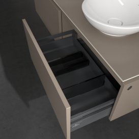 Тумба под раковину Villeroy & Boch Legato 140х38 см с подсветкой ДСП трюфель серый B591L0VG