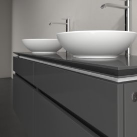 Тумба под раковину Villeroy & Boch Legato 140х55 см с подсветкой МДФ/ДСП глянцевый серый B592L0FP