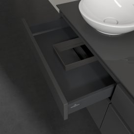 Тумба под раковину Villeroy & Boch Legato 140х55 см с подсветкой МДФ/ДСП глянцевый серый B592L0FP