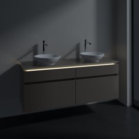 Тумба под раковину Villeroy & Boch Legato 140х55 см с подсветкой ДСП трюфель серый B592L0VG
