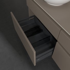 Тумба под раковину Villeroy & Boch Legato 140х55 см с подсветкой ДСП трюфель серый B592L0VG