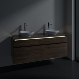 Тумба под раковину Villeroy & Boch Legato 140х55 см с подсветкой ДСП дуб аризона B592L0VH