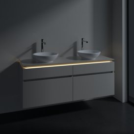 Тумба под раковину Villeroy & Boch Legato 140х55 см с подсветкой ДСП нежно-серый B592L0VK
