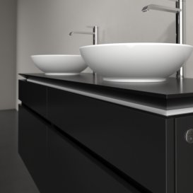 Тумба под раковину Villeroy & Boch Legato 140х55 см с подсветкой МДФ/ДСП черный матовый лак B592L0PD