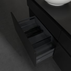Тумба под раковину Villeroy & Boch Legato 140х55 см с подсветкой МДФ/ДСП черный матовый лак B592L0PD