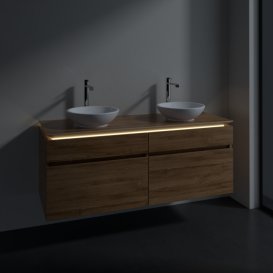 Тумба под раковину Villeroy & Boch Legato 140х55 см с подсветкой ДСП дуб канзас B592L0RH