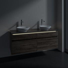 Тумба под раковину Villeroy & Boch Legato 140х55 см с подсветкой ДСП каменный дуб B592L0RK