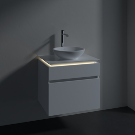 Тумба під раковину Villeroy & Boch Legato 60х55 см з підсвічуванням МДФ/ДСП білий глянсовий B568L0DH