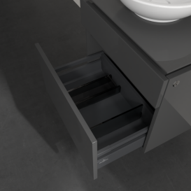 Тумба под раковину Villeroy & Boch Legato 60х55 см с подсветкой МДФ/ДСП глянцевый серый B568L0FP