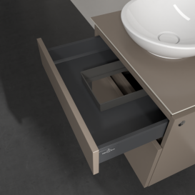 Тумба под раковину Villeroy & Boch Legato 60х55 см с подсветкой ДСП трюфель серый B568L0VG