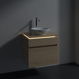 Тумба под раковину Villeroy & Boch Legato 60х55 см с подсветкой ДСП северный дуб B568L0VJ