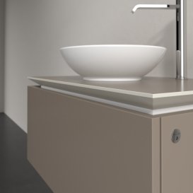Тумба под раковину Villeroy & Boch Legato 80х38 см с подсветкой ДСП трюфель серый B569L0VG