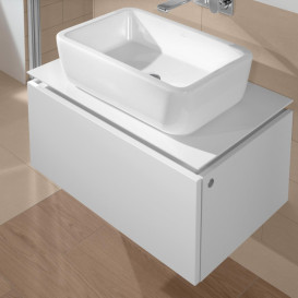 Тумба под раковину Villeroy & Boch Legato 80х38 см с подсветкой ДСП трюфель серый B569L0VG