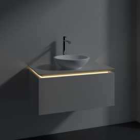 Тумба под раковину Villeroy & Boch Legato 80х38 см с подсветкой ДСП нежно-серый B569L0VK