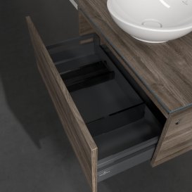 Тумба під раковину Villeroy & Boch Legato 80х38 см з підсвічуванням ДСП кам'яний дуб B569L0RK