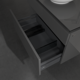 Тумба под раковину Villeroy & Boch Legato 80х55 см с подсветкой МДФ/ДСП глянцевый серый B570L0FP