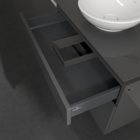 Тумба под раковину Villeroy & Boch Legato 80х55 см с подсветкой МДФ/ДСП глянцевый серый B570L0FP