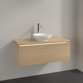 Тумба под раковину Villeroy & Boch Legato 100х38 см с подсветкой ДСП северный дуб B571L0VJ
