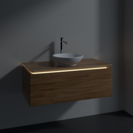 Тумба под раковину Villeroy & Boch Legato 100х38 см с подсветкой ДСП дуб канзас B571L0RH