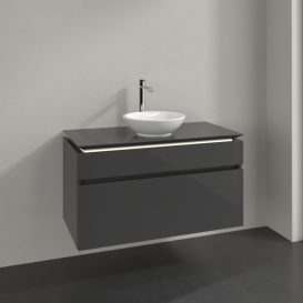 Тумба под раковину Villeroy & Boch Legato 100х55 см з підсвічуванням МДФ/ДСП глянцевый серый B572L0FP