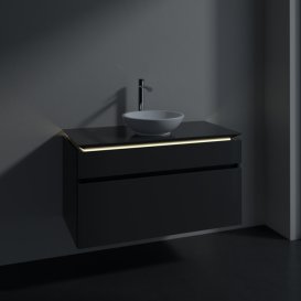 Тумба под раковину Villeroy & Boch Legato 100х55 см з підсвічуванням МДФ/ДСП глянцевый серый B572L0FP