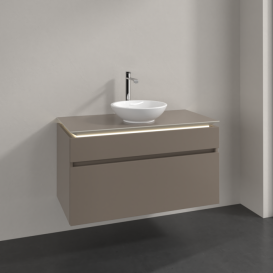 Тумба під раковину Villeroy&Boch Legato 100х55 см з підсвічуванням ДСП трюфель сірий B572L0VG