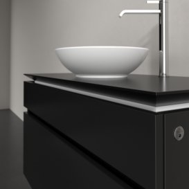 Тумба под раковину Villeroy & Boch Legato 100х55 см с подсветкой МДФ/ДСП черный матовый лак B572L0PD