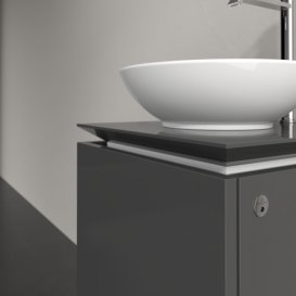 Тумба під раковину Villeroy & Boch Legato 45х38 см з підсвічуванням МДФ/ДСП глянсовий сірий B565L0FP