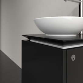 Тумба под раковину Villeroy & Boch Legato 45х38 см с подсветкой МДФ/ДСП черный матовый лак B565L0PD