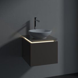 Тумба под раковину Villeroy & Boch Legato 45х38 см с подсветкой ДСП трюфель серый B565L0VG