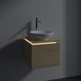 Тумба под раковину Villeroy & Boch Legato 45х38 см с подсветкой ДСП северный дуб B56500VJ