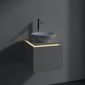 Тумба под раковину Villeroy & Boch Legato 45х38 см с подсветкой ДСП нежно-серый B565L0VK