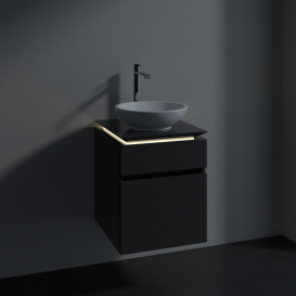 Тумба під раковину Villeroy & Boch Legato 45х55 см з підсвічуванням МДФ/ДСП глянсовий сірий B566L0FP