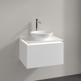 Тумба під раковину Villeroy&Boch Legato 60х38 см з підсвічуванням ДСП білий матовий B567L0MS