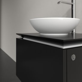 Тумба под раковину Villeroy & Boch Legato 60х38 см с подсветкой МДФ/ДСП черный матовый лак B567L0PD