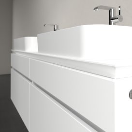 Тумба під раковину Villeroy & Boch Legato 160х55 см ДСП білий матовий B76800MS